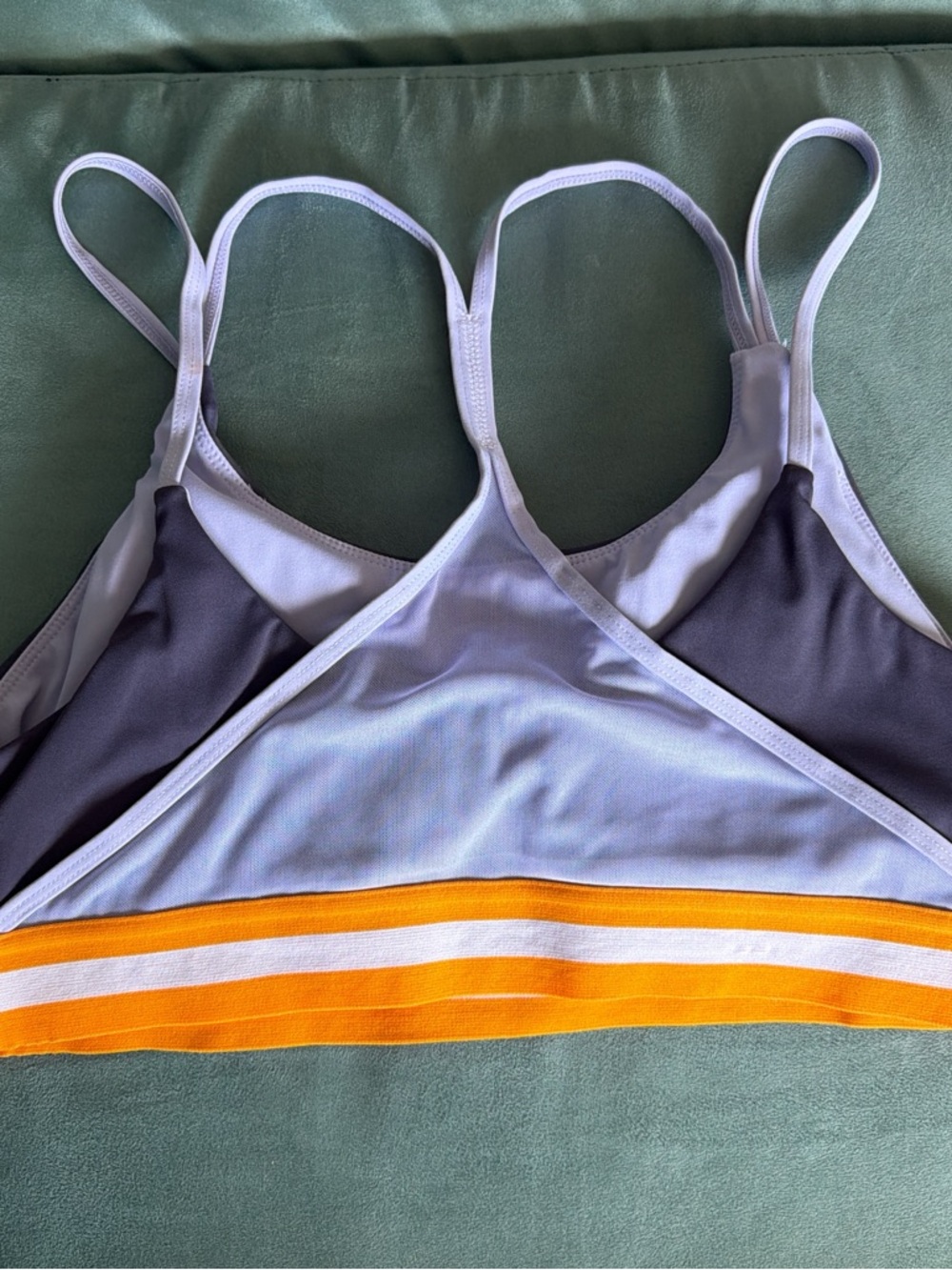 Light Purple Strappy Bralette with Orange Stripe